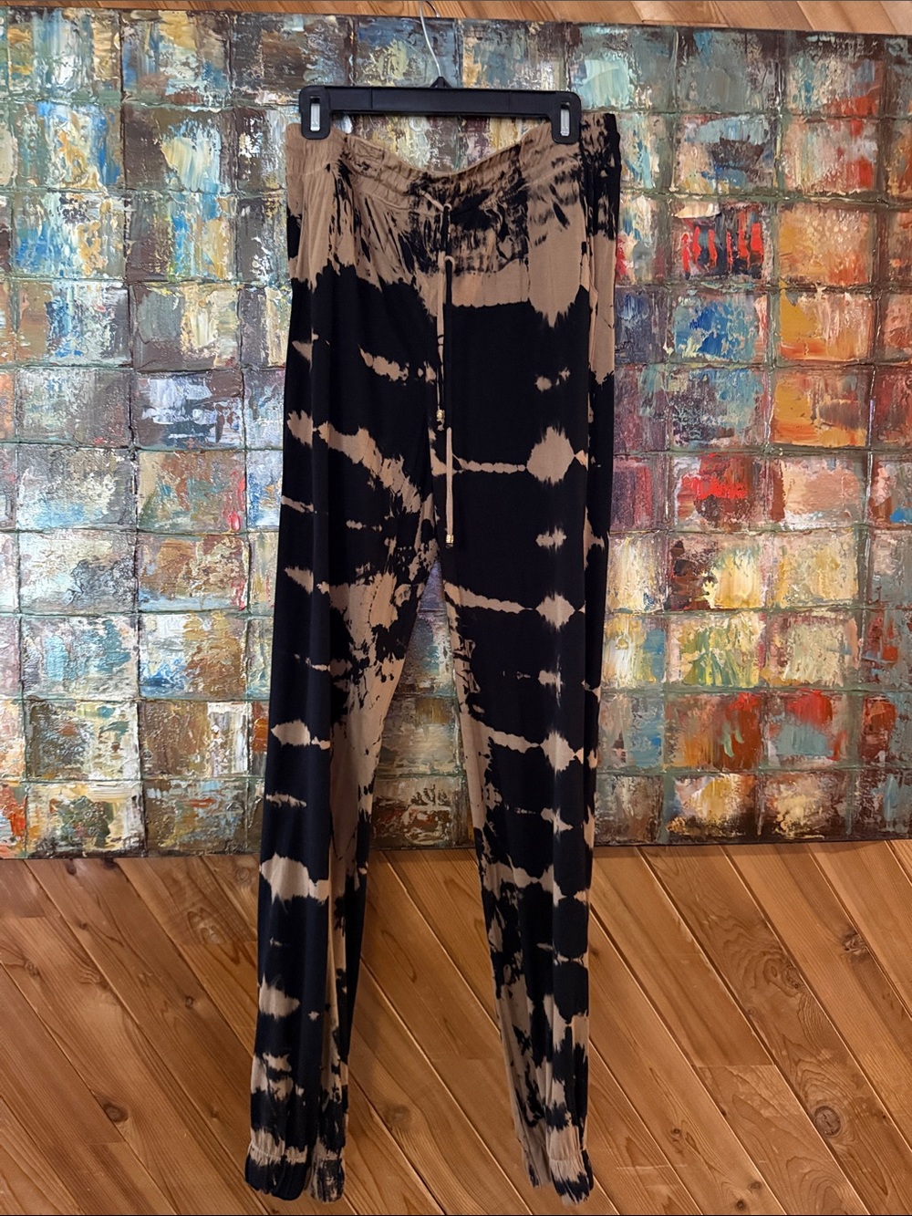 INC International Concepts Black & Brown Tie-Dye Drawstring Joggers